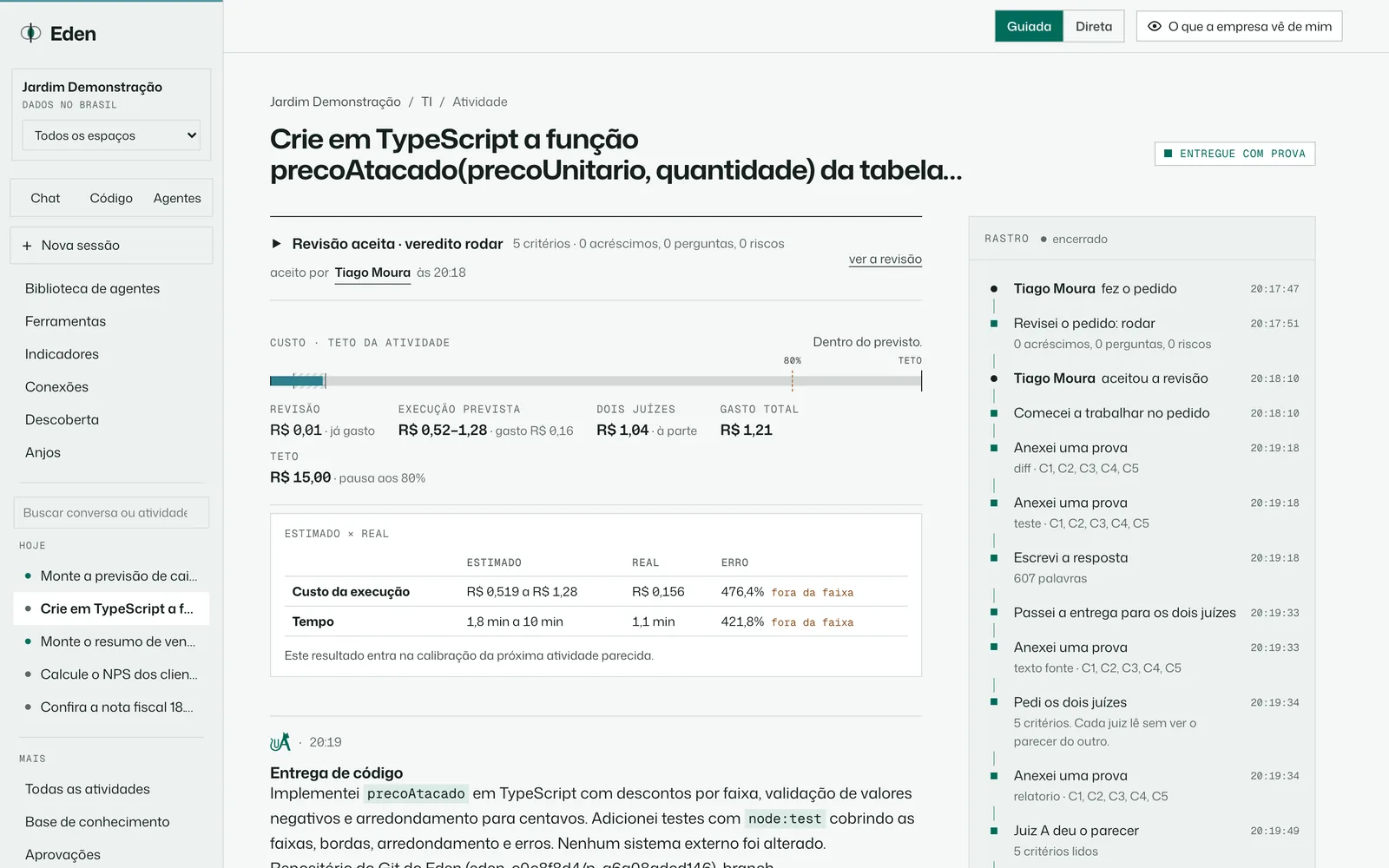 Atividade de código com diff e testes, tema Dia