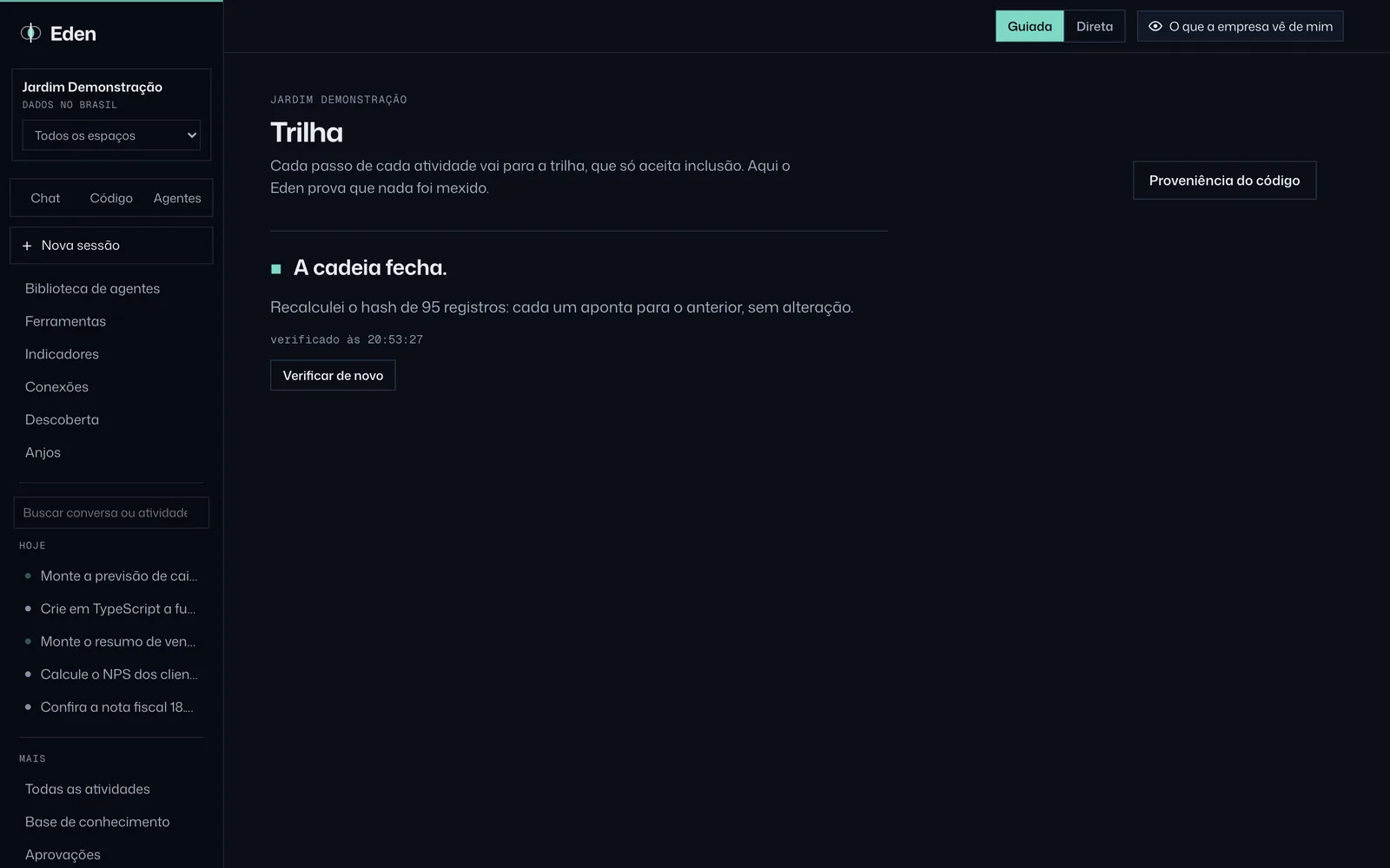 Trilha de auditoria, tema Noite